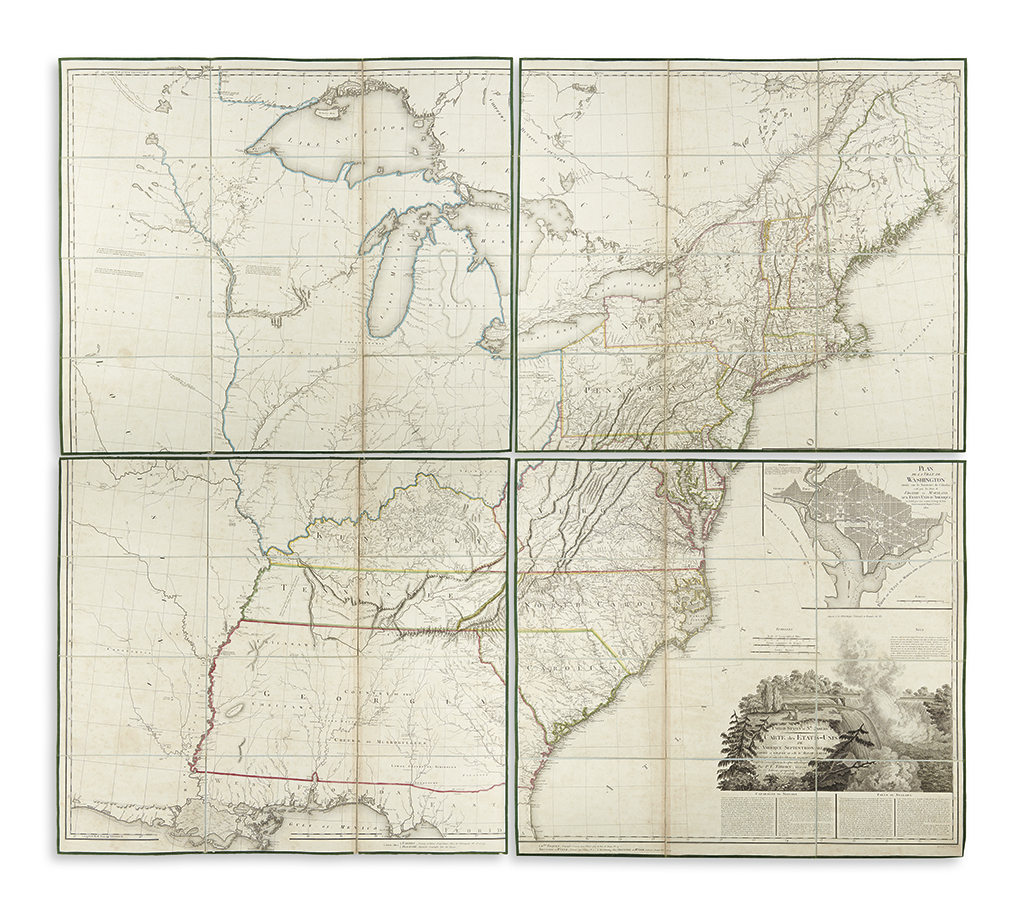 TARDIEU, PIERRE FRANCOIS. United States of Nth. America; Carte des Etats-Unis de lAmerique Septentrionale.
